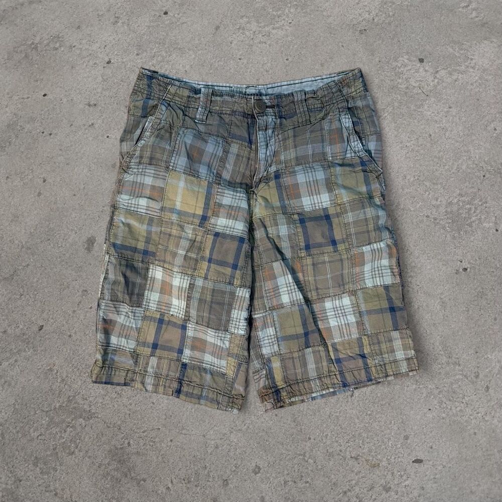 Y2K Urban Pipeline Baggy Plaid Cotton Shorts Size 32